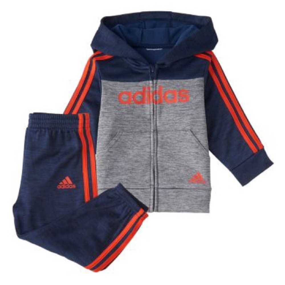 Adidas Boy's Tricot Tracksuit Red and Blue